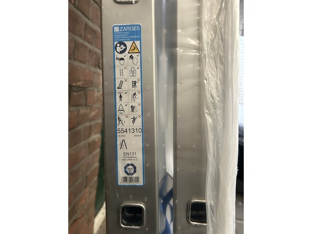 Geribbelde staande sportladder 2x10 treden zarges, saferstep b 5541310 - afbeelding 3 van  3