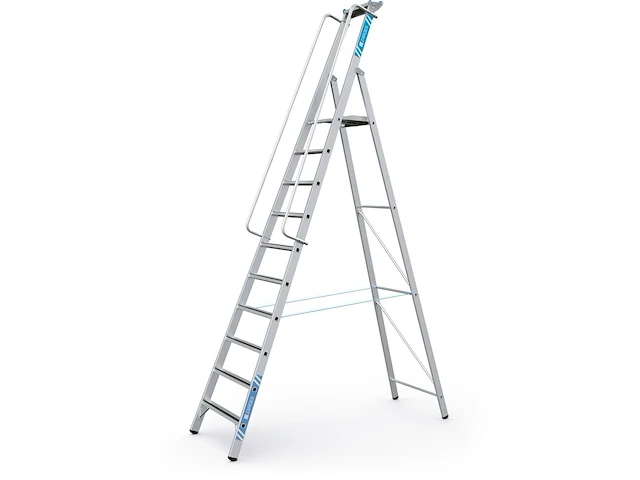 Geribbelde staande sportladder met 10 treden zarges, meistertritt s 40479 - afbeelding 1 van  4