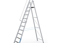 Geribbelde staande sportladder met starre verbinding 10 treden verrijdbaar zarges, meistertritt s 40479, 8203, 8832 - afbeelding 1 van  9