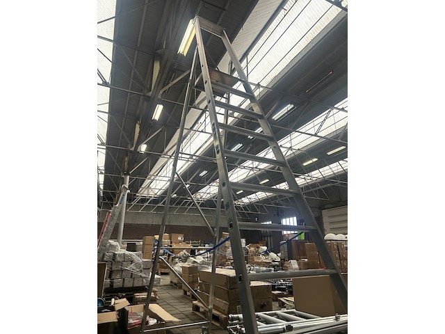 Geribbelde staande sportladder met starre verbinding 10 treden verrijdbaar zarges, meistertritt s 40479, 8203, 8832 - afbeelding 2 van  9