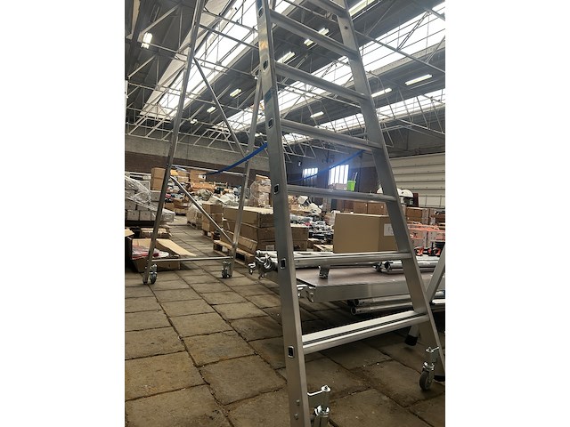 Geribbelde staande sportladder met starre verbinding 10 treden verrijdbaar zarges, meistertritt s 40479, 8203, 8832 - afbeelding 3 van  9