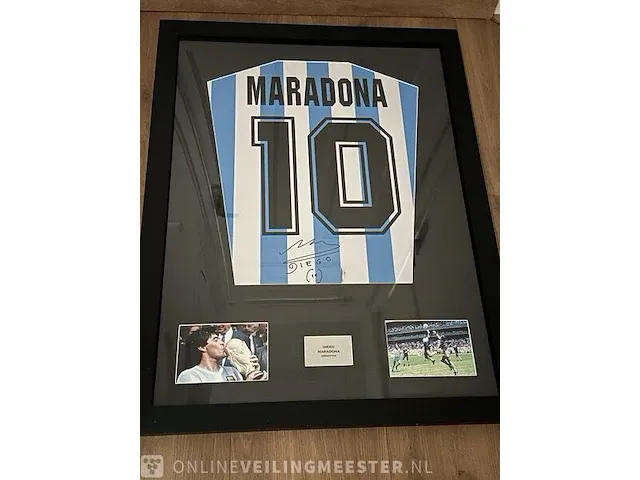 Gesigneerd diego maradona argentinië shirt ingelijst met coa - afbeelding 11 van  17