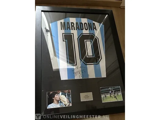 Gesigneerd diego maradona argentinië shirt ingelijst met coa - afbeelding 16 van  17
