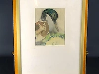 Gesigneerde aquarel - afbeelding 1 van  5