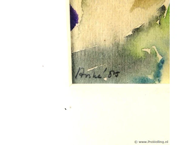 Gesigneerde aquarel - afbeelding 4 van  5