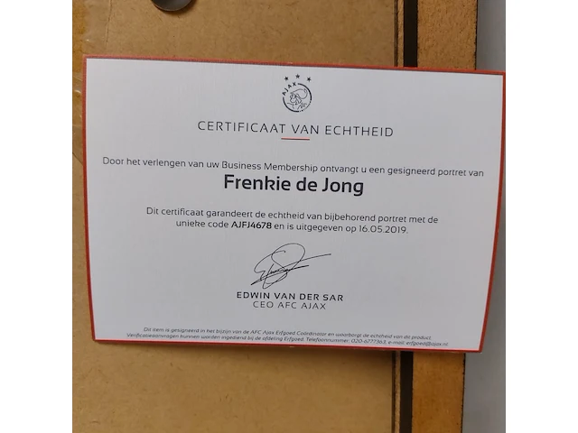 Gesigneerde foto " frenkie de jong " ingelijst - afbeelding 2 van  10