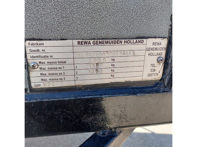 Gesloten tandemasser aanhanwagen, rewa, k 2000, 2004 - afbeelding 16 van  23