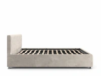 Gestoffeerd bed nizza - 140 x 200 cm - beige - led verlichting & bedlade - afbeelding 4 van  8