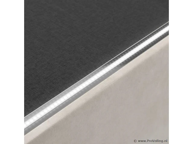 Gestoffeerd bed nizza - 140 x 200 cm - beige - led verlichting & bedlade - afbeelding 6 van  8