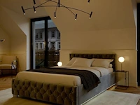 Gestoffeerd bed nizza - 140 x 200 cm - grijs - led verlichting & bedlade - afbeelding 7 van  8