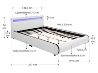 Gestoffeerd bed sevilla 140 x 200 cm - afbeelding 7 van  12