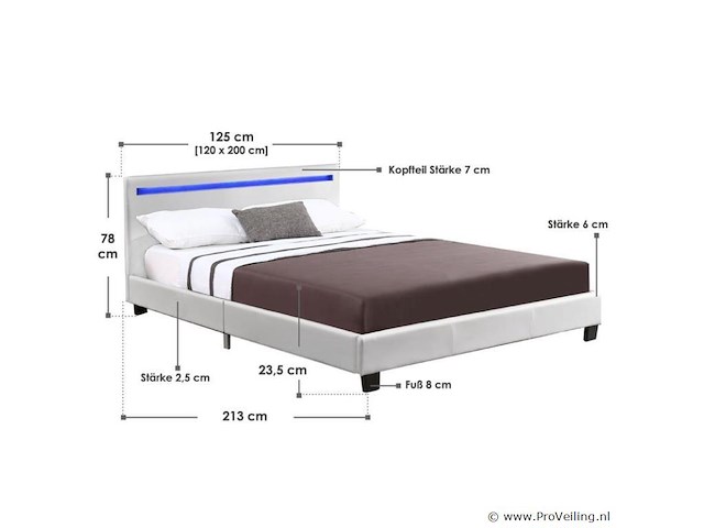 Gestoffeerd bed verona 120x200cm - afbeelding 7 van  7
