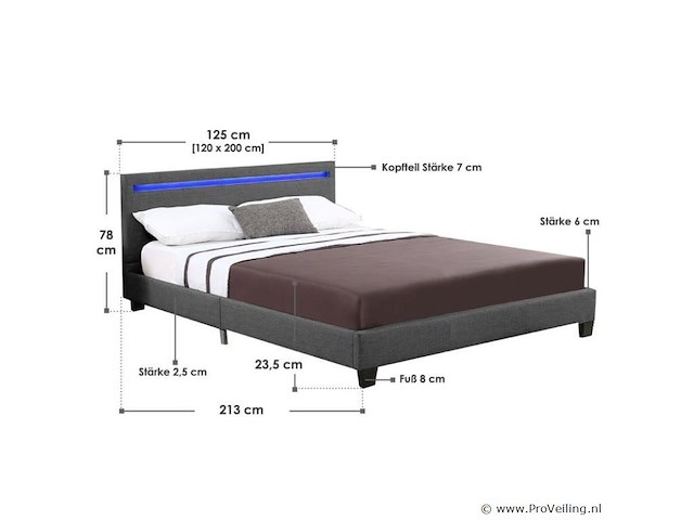 Gestoffeerd bed verona 120x200cm - afbeelding 8 van  8