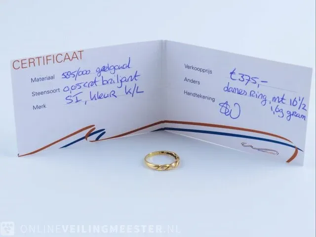 Getaxeerde gouden ring - afbeelding 4 van  9