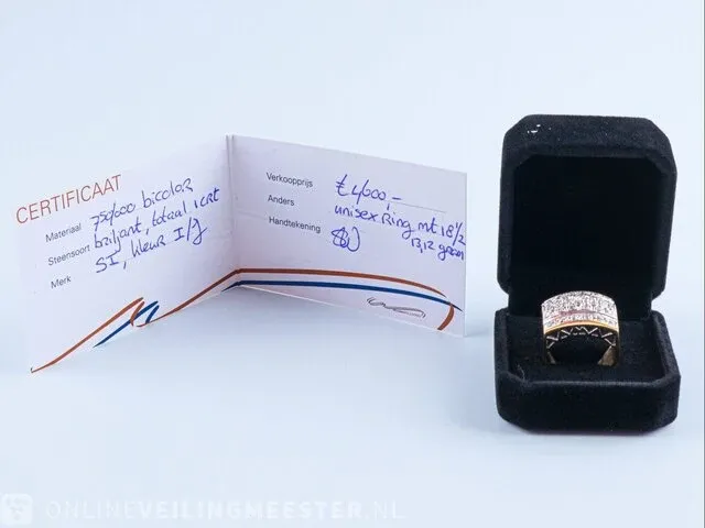 Getaxeerde gouden ring - afbeelding 3 van  11