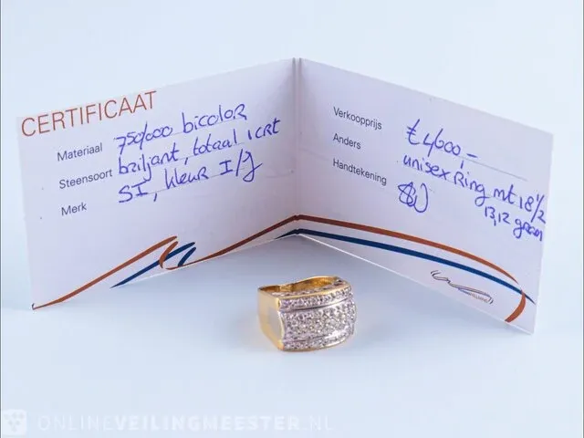 Getaxeerde gouden ring - afbeelding 7 van  11