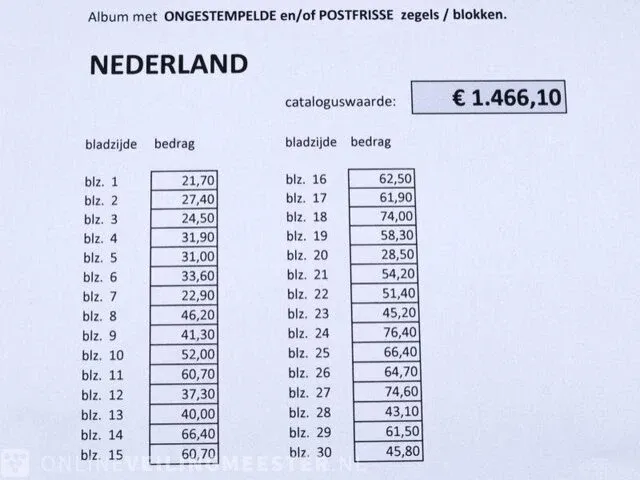 Getaxeerde postfrisse postzegelcollectie , nederland - afbeelding 34 van  60