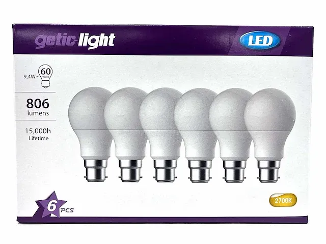 Getic-light - led lichtbron b22 6-pack (28x) - afbeelding 1 van  3