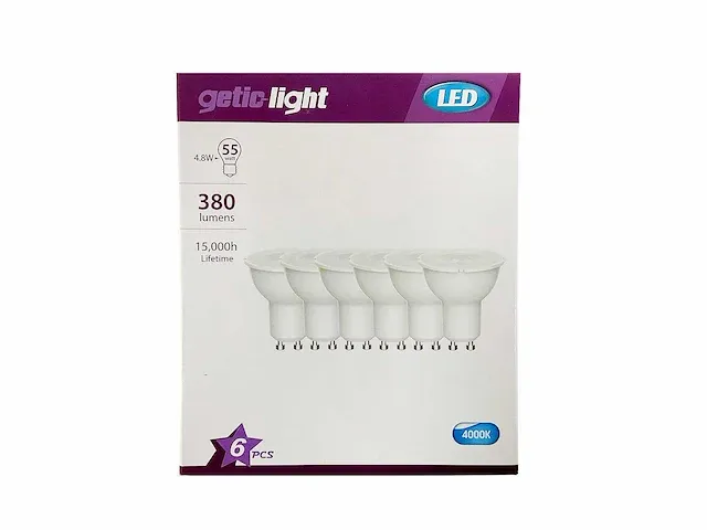 Getic-light - led-spot gu10 6-pack (28x) - afbeelding 1 van  4