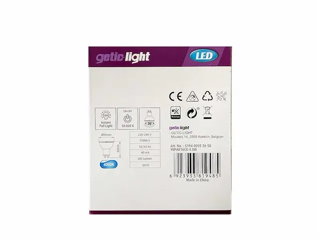 Getic-light - led-spot gu10 6-pack (28x) - afbeelding 2 van  4