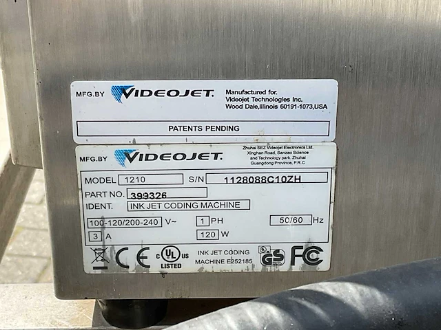 Getra videojet 1210 printer ink jet coding machine (2x) - afbeelding 3 van  11