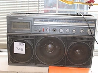 Gettoblaster/stereo radiocassetterecorder philips powerplayer. - afbeelding 1 van  3