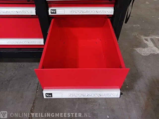 Gevulde gereedschap wagen airpress, rood - afbeelding 9 van  25