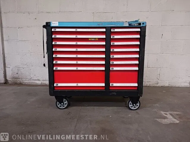 Gevulde gereedschap wagen airpress, rood - afbeelding 1 van  25