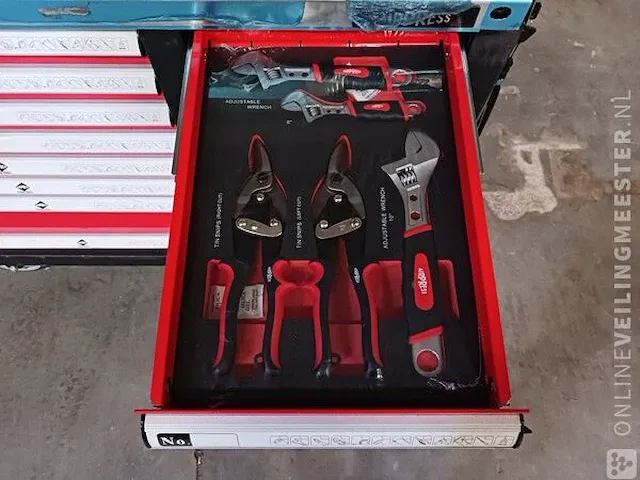 Gevulde gereedschap wagen airpress, rood - afbeelding 17 van  25