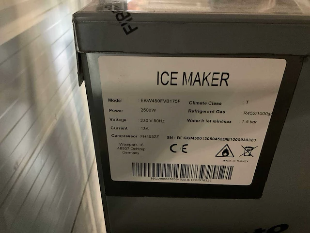 Ggm gastro ekw450fvb175f ijsblokjesmachine met opslagbunker - afbeelding 4 van  5
