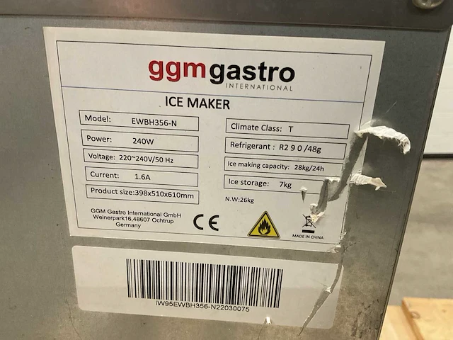 Ggm gastro ewbh356-n ijsblokjesmachine - afbeelding 3 van  4