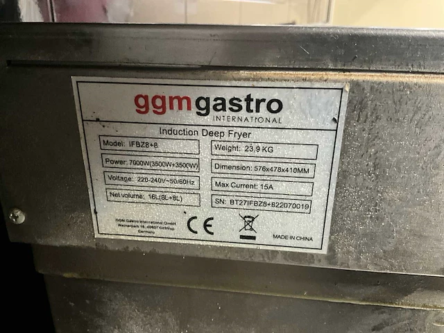 Ggm gastro ifbz8+8 friteuse - afbeelding 5 van  5