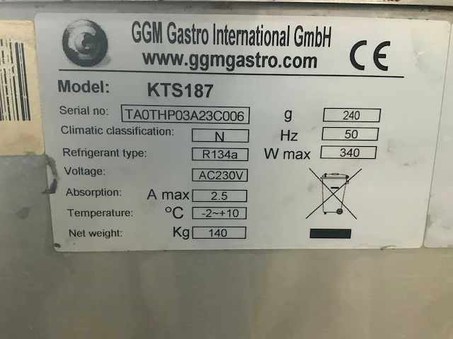 Ggm gastro kts187 koelwerkbank - afbeelding 6 van  6