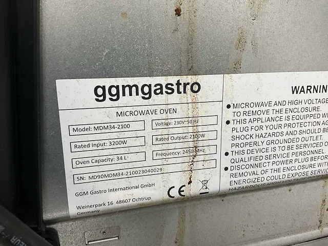 Ggm gastro mdm34-2100 magnetron - afbeelding 4 van  5