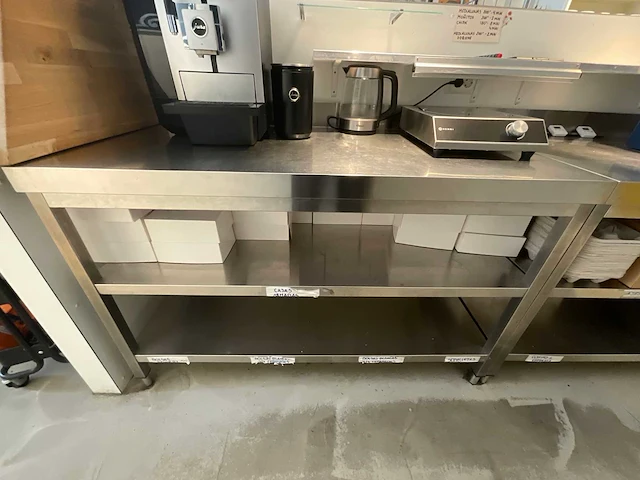 Ggmgastro rvs werktafel met dubbel onderschap - afbeelding 1 van  7