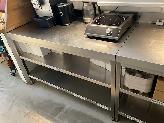 Ggmgastro rvs werktafel met dubbel onderschap - afbeelding 2 van  7