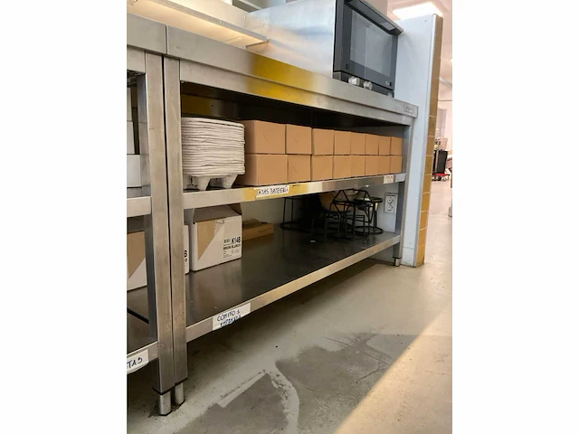 Ggmgastro rvs werktafel met dubbel onderschap - afbeelding 2 van  6