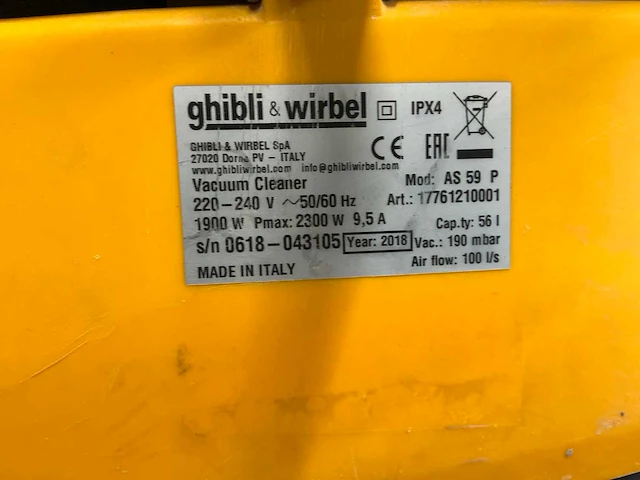 Ghibli as59 industriële stofzuiger - afbeelding 4 van  4