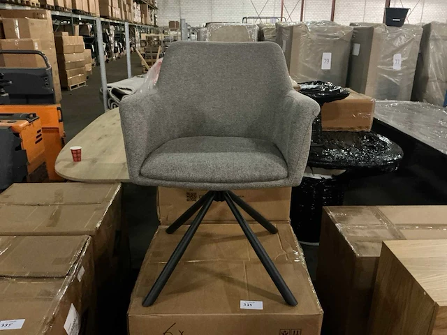 Giga meubel charlie taupe draaibare eetkamerstoel (6x) - afbeelding 2 van  5