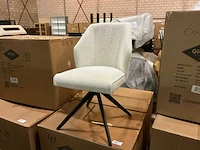 Giga meubel charlotte stof beige eetkamerstoel (4x) - afbeelding 1 van  5