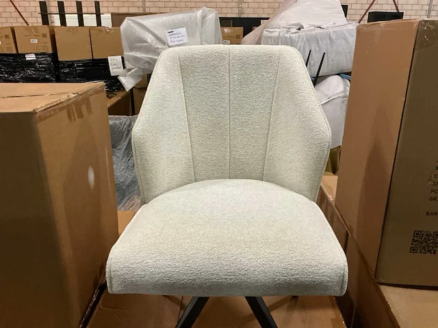 Giga meubel charlotte stof beige eetkamerstoel (4x) - afbeelding 3 van  5