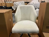 Giga meubel charlotte stof beige eetkamerstoel (4x) - afbeelding 3 van  5