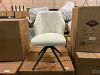 Giga meubel charlotte stof beige eetkamerstoel (6x) - afbeelding 2 van  5