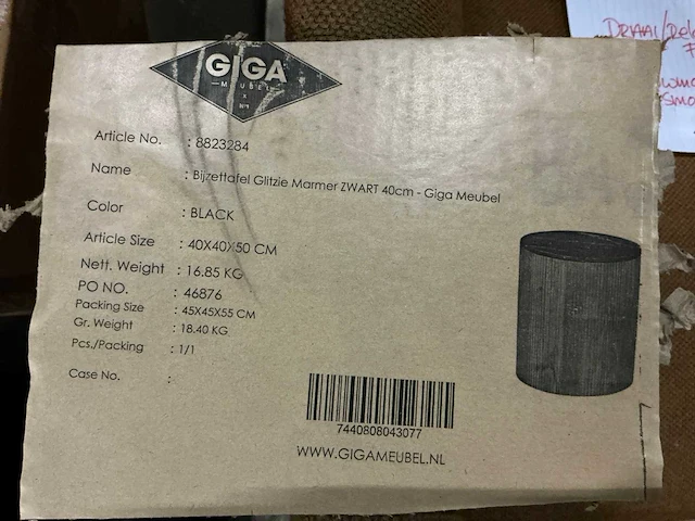 Giga meubel glitzie marmer zwart bijzettafel - afbeelding 3 van  3