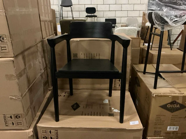 Giga meubel hazel zwart eetkamerstoel (6x) - afbeelding 2 van  4