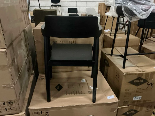Giga meubel hazel zwart eetkamerstoel (6x) - afbeelding 4 van  4