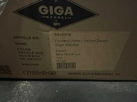 Giga meubel jada velvet zwart fauteuil - afbeelding 4 van  4