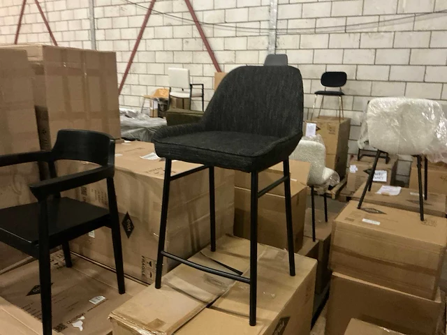 Giga meubel joëlle zwart barstoel (4x) - afbeelding 1 van  4