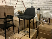 Giga meubel joëlle zwart barstoel (4x) - afbeelding 1 van  4