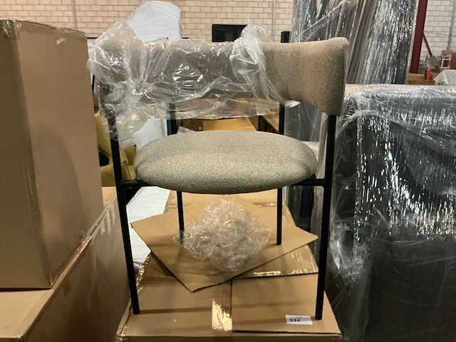 Giga meubel malene taupe eetkamerstoel (4x) - afbeelding 2 van  6